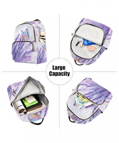 Small Backpack for Women Travel Bag Lavender Butterfly Purple Daypack Purse Fashion Shoulder Bag Rucksack Small B530 $13.51 B...