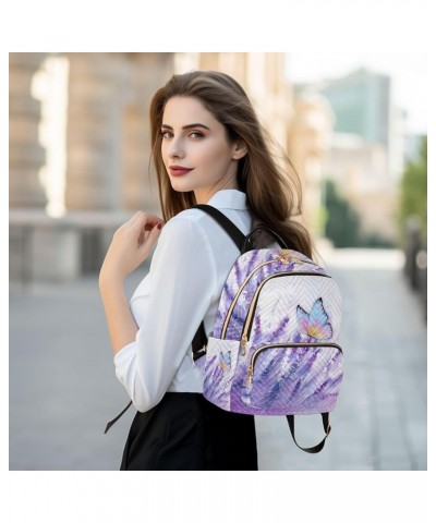 Small Backpack for Women Travel Bag Lavender Butterfly Purple Daypack Purse Fashion Shoulder Bag Rucksack Small B530 $13.51 B...