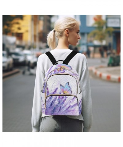 Small Backpack for Women Travel Bag Lavender Butterfly Purple Daypack Purse Fashion Shoulder Bag Rucksack Small B530 $13.51 B...