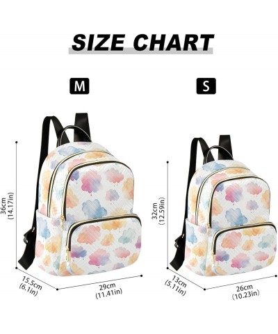 Cartoon Colorful Clouds Fashion Backpack Purse for Women, Casual Daypacks, Ladies Gift for Traveling Hiking Multicolor Medium...