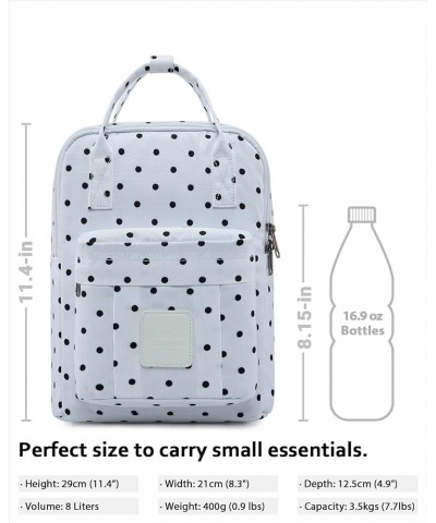 BESTIE Mini Backpack Purse, Multiple Colors and Patterns, Small Sized Patterned Sd297c, Polka Dots, White $14.70 Backpacks