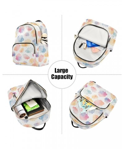 Cartoon Colorful Clouds Fashion Backpack Purse for Women, Casual Daypacks, Ladies Gift for Traveling Hiking Multicolor Medium...