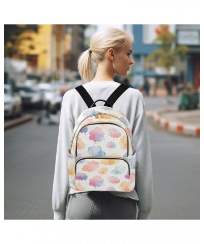 Cartoon Colorful Clouds Fashion Backpack Purse for Women, Casual Daypacks, Ladies Gift for Traveling Hiking Multicolor Medium...