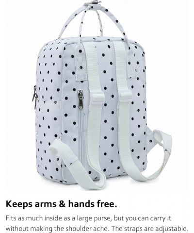 BESTIE Mini Backpack Purse, Multiple Colors and Patterns, Small Sized Patterned Sd297c, Polka Dots, White $14.70 Backpacks