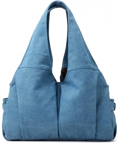 Women Shoulder Bags Casual Vintage Hobo Canvas Handbags Crossbody Shopping Tote Bags Large Capacity Blue $15.59 Totes