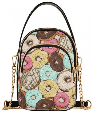 Vintage Sweet Food Crossbody Bags for Women Quilted Shoulder Bag Handbag with Chain Strap Delicious Donuts Trendy Cross Body ...