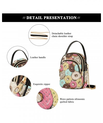 Vintage Sweet Food Crossbody Bags for Women Quilted Shoulder Bag Handbag with Chain Strap Delicious Donuts Trendy Cross Body ...