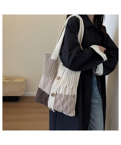 2023 NEW Shoulder Bag Knitted Tote Bag Versatile Large Capacity Shopping Bag Handbag for Girl Women Trendy Bag Light Blue $22...