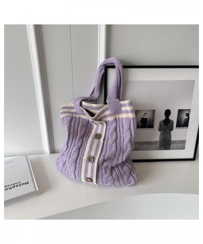 2023 NEW Shoulder Bag Knitted Tote Bag Versatile Large Capacity Shopping Bag Handbag for Girl Women Trendy Bag Light Blue $22...