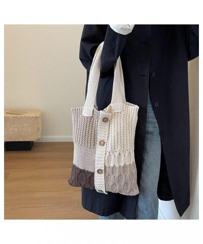 2023 NEW Shoulder Bag Knitted Tote Bag Versatile Large Capacity Shopping Bag Handbag for Girl Women Trendy Bag Light Blue $22...