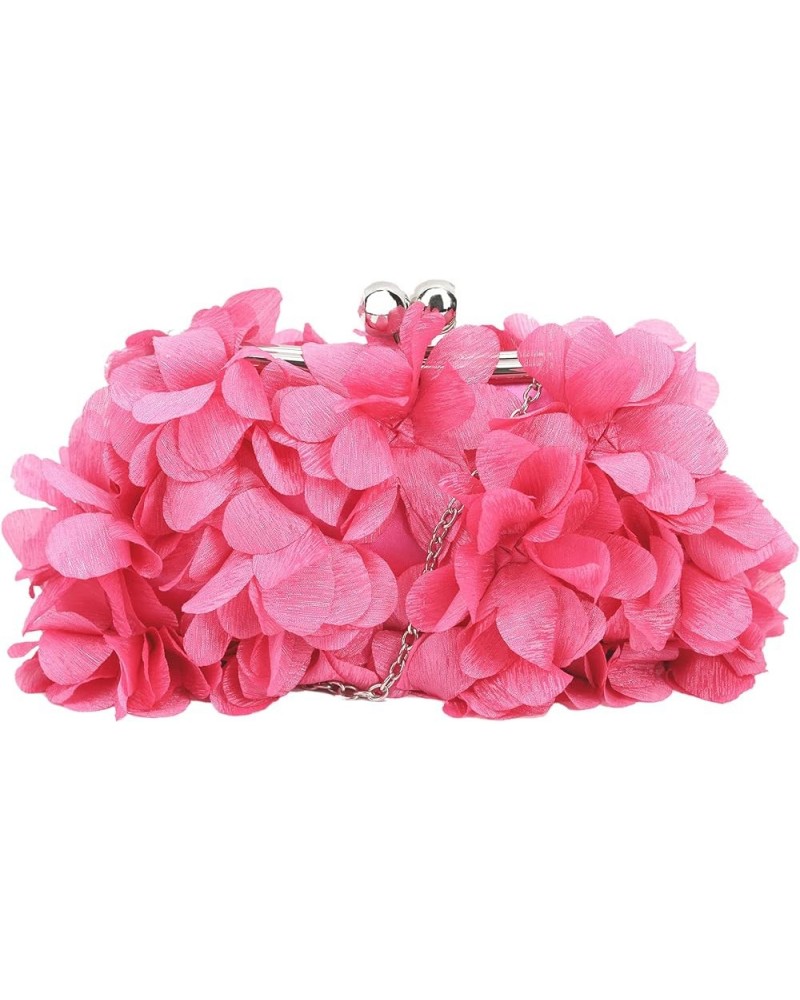 Women's Rose Clutch Handbag Messenger Purse Bag Elegant Bride Evening Party Bag 06205 Rose Red $13.94 Evening Bags