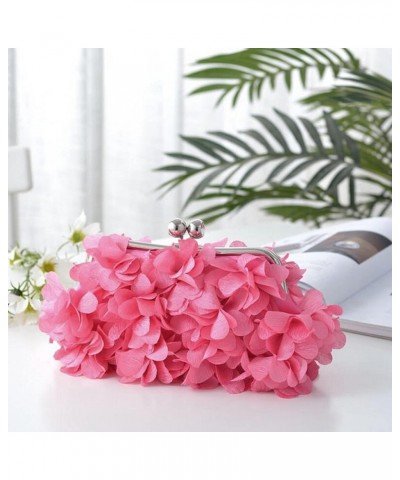 Women's Rose Clutch Handbag Messenger Purse Bag Elegant Bride Evening Party Bag 06205 Rose Red $13.94 Evening Bags