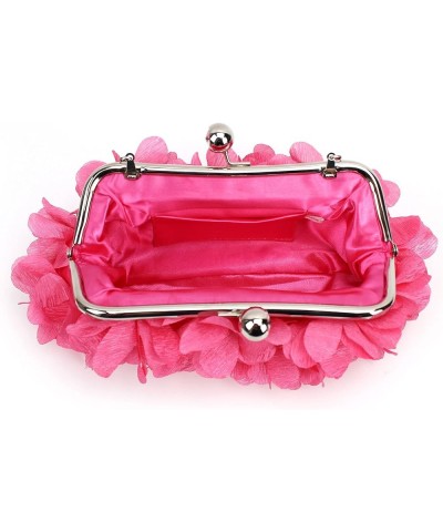 Women's Rose Clutch Handbag Messenger Purse Bag Elegant Bride Evening Party Bag 06205 Rose Red $13.94 Evening Bags