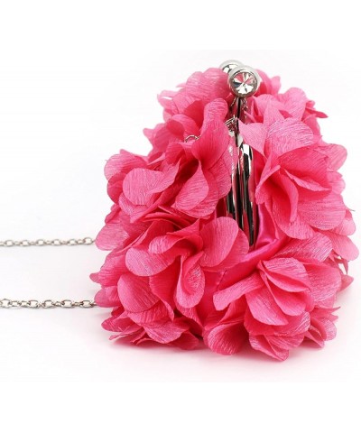 Women's Rose Clutch Handbag Messenger Purse Bag Elegant Bride Evening Party Bag 06205 Rose Red $13.94 Evening Bags