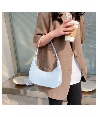 Fashion Women Pure Color Shoulder Underarm Hobos Bags Top-handle Handbag Blue $15.60 Totes