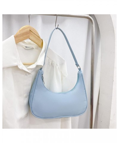 Fashion Women Pure Color Shoulder Underarm Hobos Bags Top-handle Handbag Blue $15.60 Totes