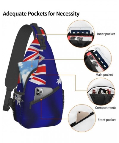 German Flag Print Sling Bag Crossbody Backpack Sling Backpack Shoulder Bag For Women Men Cycling Hiking Travel Australian Fla...