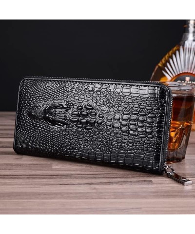 Men Wallets Clutch Leather Purse Card Holder Male Purse Zipper Large Capacity Phone Bag New Wallet For Men (Color : Brown) Bl...