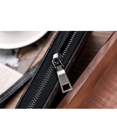 Men Wallets Clutch Leather Purse Card Holder Male Purse Zipper Large Capacity Phone Bag New Wallet For Men (Color : Brown) Bl...