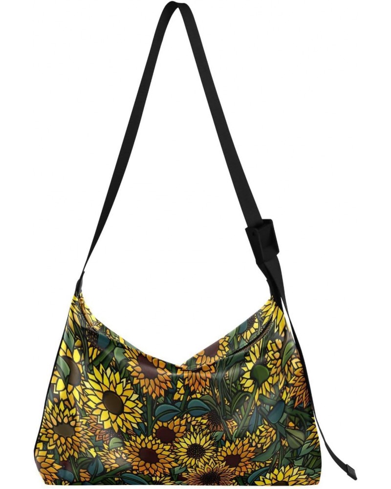 Womens Crossbody Tote Bag Sunflower Bush Vintage Color Crossbody Phone Purse Girls Beauty Sling Purse $15.51 Totes