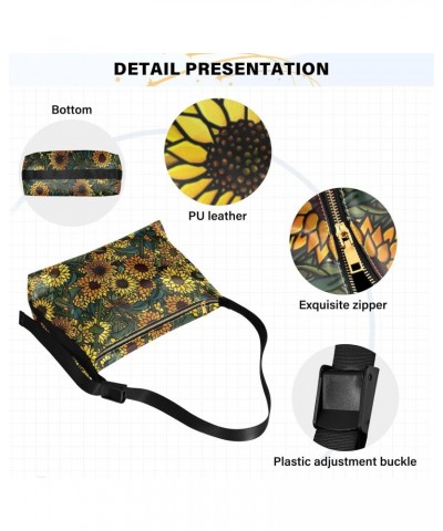 Womens Crossbody Tote Bag Sunflower Bush Vintage Color Crossbody Phone Purse Girls Beauty Sling Purse $15.51 Totes