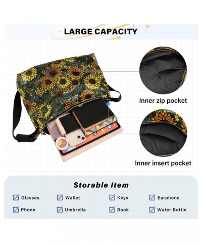 Womens Crossbody Tote Bag Sunflower Bush Vintage Color Crossbody Phone Purse Girls Beauty Sling Purse $15.51 Totes