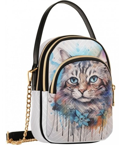 Ink Kawaii Cat Small Crossbody Bags for Women Cell Phone Shoulder Purse Handbags Wallet 21214471 $11.20 Crossbody Bags