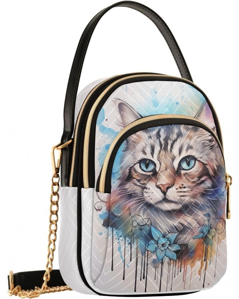 Ink Kawaii Cat Small Crossbody Bags for Women Cell Phone Shoulder Purse Handbags Wallet 21214471 $11.20 Crossbody Bags