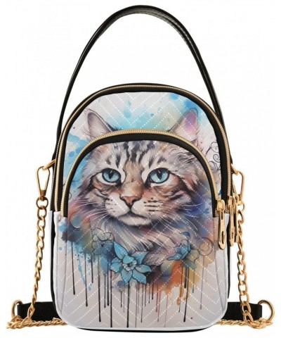 Ink Kawaii Cat Small Crossbody Bags for Women Cell Phone Shoulder Purse Handbags Wallet 21214471 $11.20 Crossbody Bags