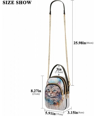 Ink Kawaii Cat Small Crossbody Bags for Women Cell Phone Shoulder Purse Handbags Wallet 21214471 $11.20 Crossbody Bags