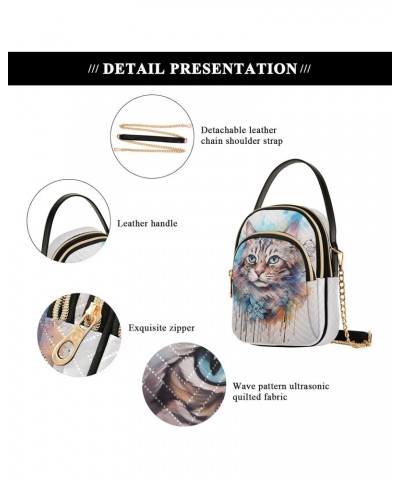 Ink Kawaii Cat Small Crossbody Bags for Women Cell Phone Shoulder Purse Handbags Wallet 21214471 $11.20 Crossbody Bags