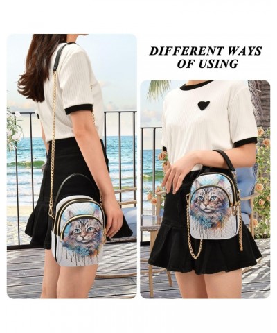 Ink Kawaii Cat Small Crossbody Bags for Women Cell Phone Shoulder Purse Handbags Wallet 21214471 $11.20 Crossbody Bags