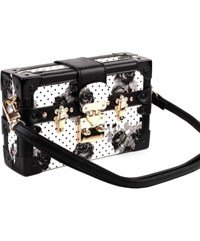 Women's Purse Wallet Clutch Handbag Cross-body Bag Card Case Coin Case Black White Rose $19.37 Clutches