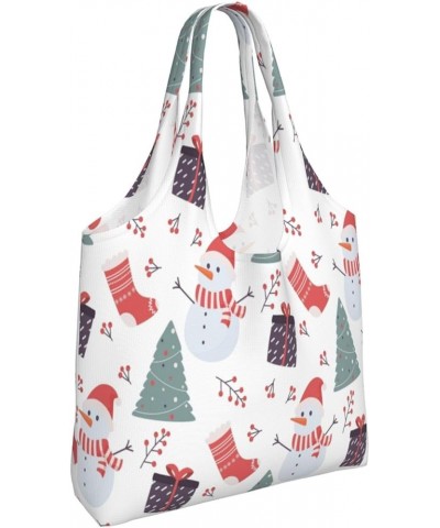 Merry Christmas Single Shoulder Commuter Canvas Tote Bags For Women And Men Merry Christmas017 $11.87 Totes