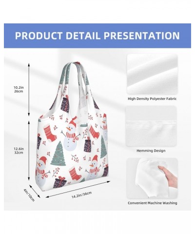 Merry Christmas Single Shoulder Commuter Canvas Tote Bags For Women And Men Merry Christmas017 $11.87 Totes