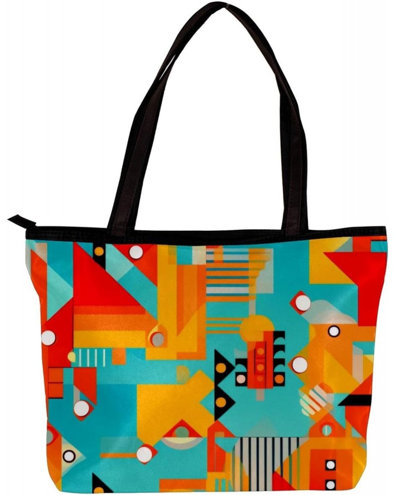 Handbags for Women, Zipper Tote Bag, Shoulder Bag, colorful patterns $14.81 Totes