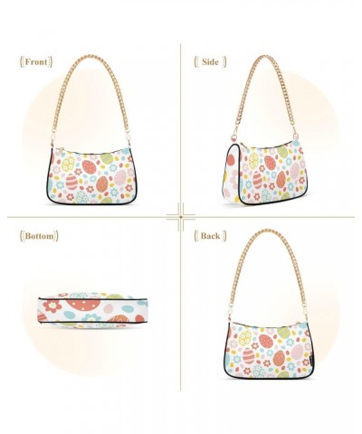 Easter Cute Gnomes Chain Shoulder Bag for Women Hobo Tote Handbag Small Clutch Purse Easter Flowers Eggs $14.26 Shoulder Bags