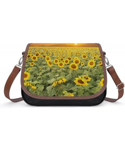 Printed Crossbody Bag Shoulder Bag PU Leather Women's Designer Satchels Parrot Flowers Plants Color3 $24.47 Satchels