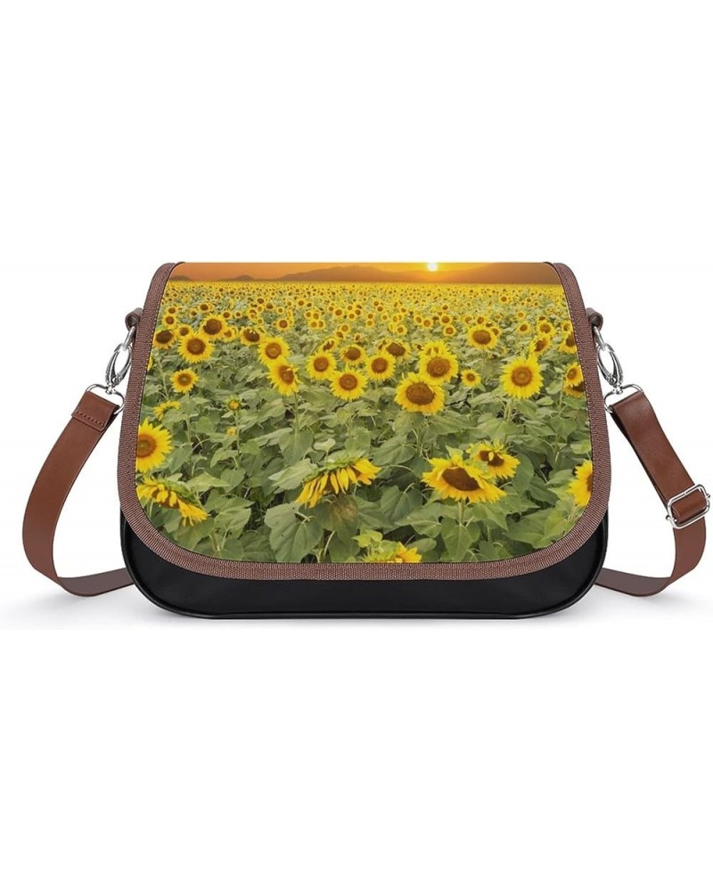 Printed Crossbody Bag Shoulder Bag PU Leather Women's Designer Satchels Parrot Flowers Plants Color3 $24.47 Satchels