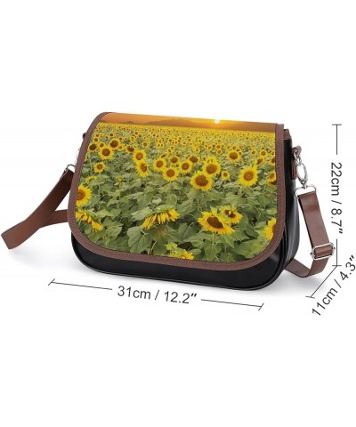 Printed Crossbody Bag Shoulder Bag PU Leather Women's Designer Satchels Parrot Flowers Plants Color3 $24.47 Satchels