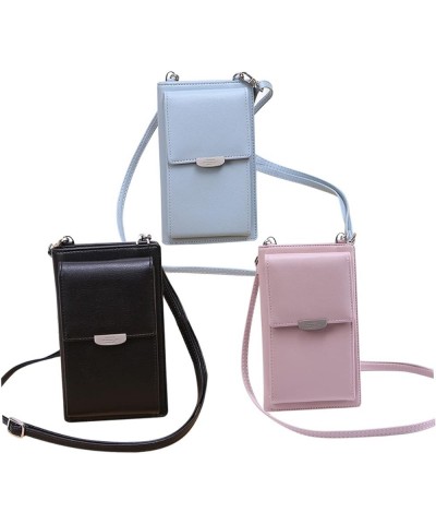 Multifunctional Large Phone Women Purse Wallet Blue Pu Bag Leather Cell Single Handbag Crossbody Capacity Shoulder Pink $10.2...