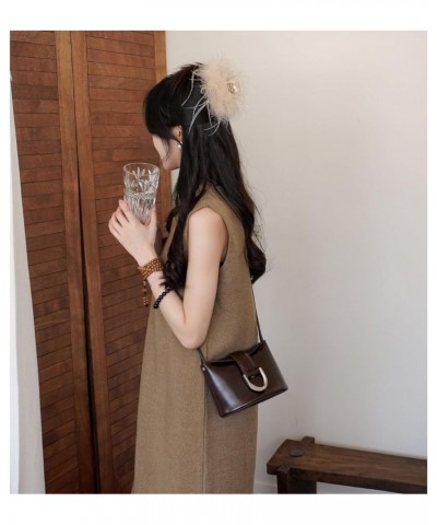 Small Crossbody Bag Leather Purse Women Crossbody Bags Designer Crossbody Bags for Women Brown $15.11 Crossbody Bags