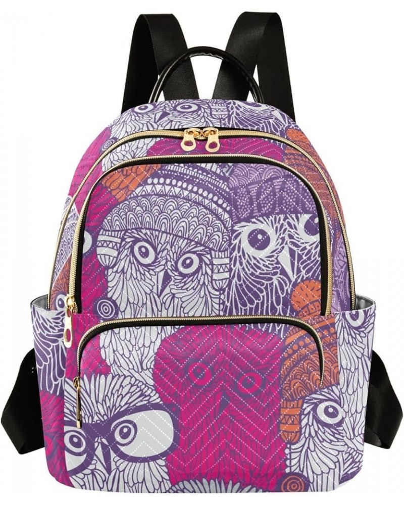 Pink Owls Women's Backpack Purse Fashion Travel Anti Theft Backpack Casual Daypack for Work College,M Medium $14.35 Backpacks