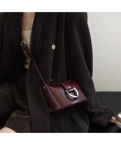 Small Crossbody Bag Leather Purse Women Crossbody Bags Designer Crossbody Bags for Women Brown $15.11 Crossbody Bags