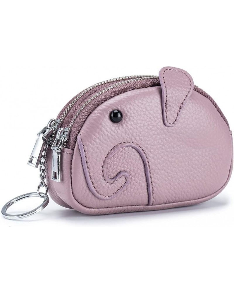 Simple Women Wallet Cute Cartoon Elephant Coin Purse Soft Genuine Leather Double-Layer Zipper Multi-Functional Practical Bag ...