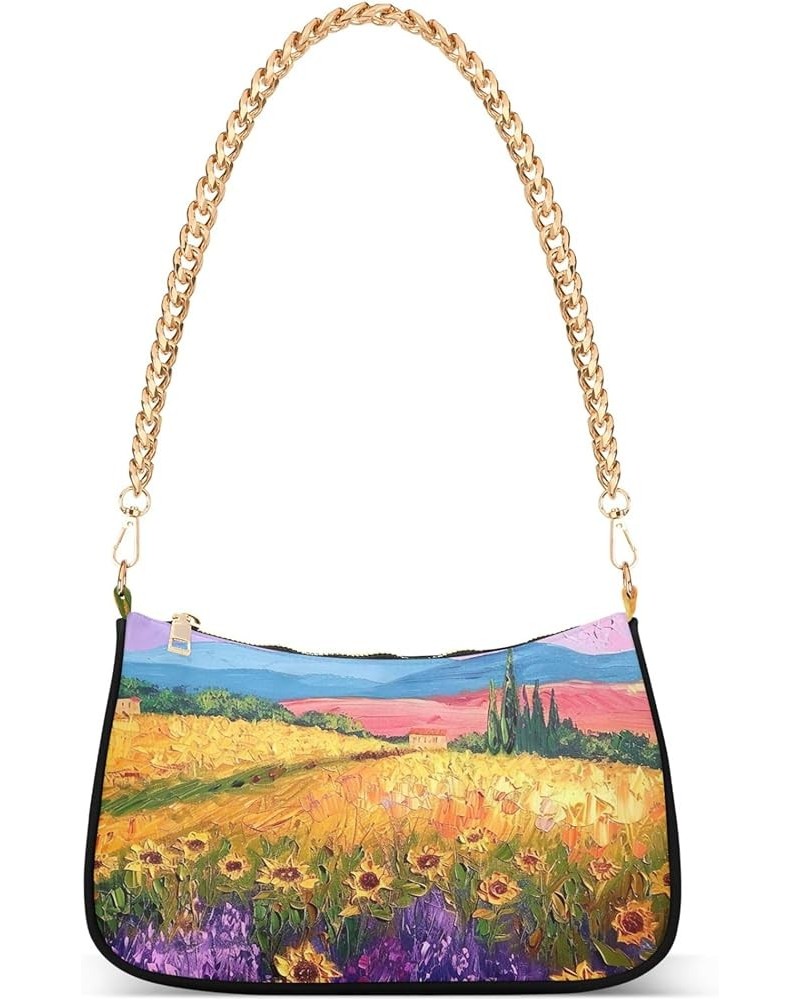 White Couple Llamas on Green Women's Purse Hobo Tote Bags Women's Designer Handbag Evening Shoulder Bags Painting Sunflowers ...