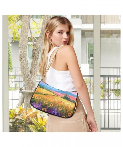 White Couple Llamas on Green Women's Purse Hobo Tote Bags Women's Designer Handbag Evening Shoulder Bags Painting Sunflowers ...