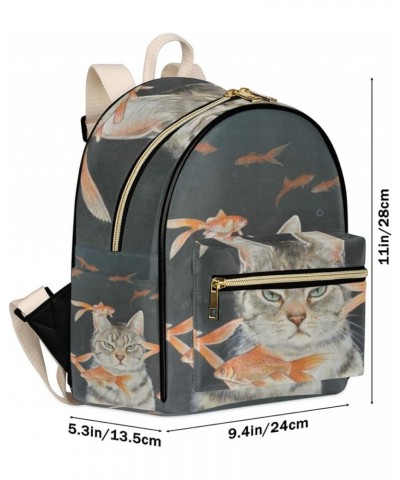 Ink Flamingo Leaves PU Leather Backpack Backpack Purse for Women Small Bag with Adjustable Strap Fashionable Travel Bag Daypa...