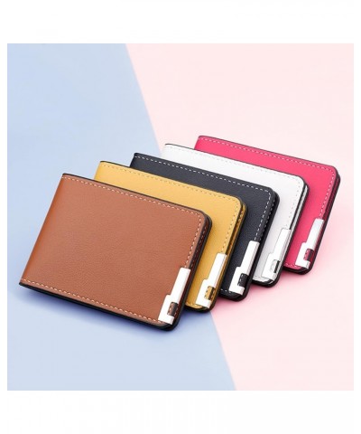 Fashion ID Short Wallet Solid Color Open Purse Card Slots Drivers License Cover Clutch Bag Leather (Blue, One Size) Green One...