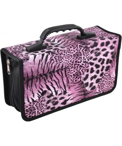 Qtqgoitem Faux Leather Leopard Print 128pcs Capacity Bag Box Holder Pink (Model: 4c3 60b 831 a01 0d8) $17.04 Handbags